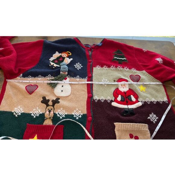 KarenScott Womens XL Red Embroidery Christmas Theme Wool Blend Party/Holiday - Picture 4 of 11